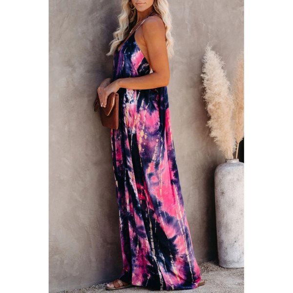 Tie-dye Drape Maxi Dress