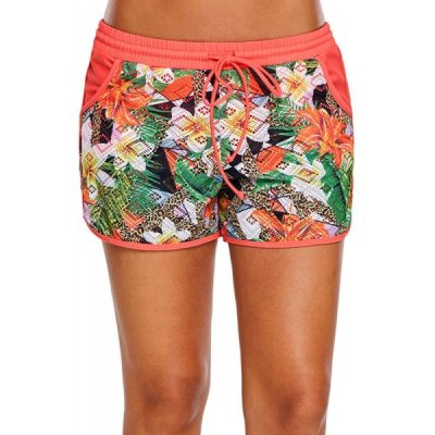 Floral Print Lacy Shorts Attached Swim Bottom