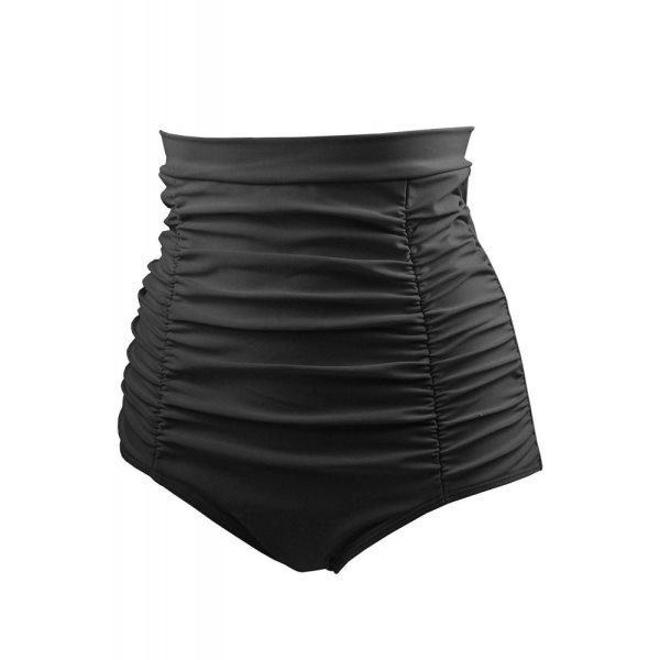 Black Retro High Waisted Swim Short