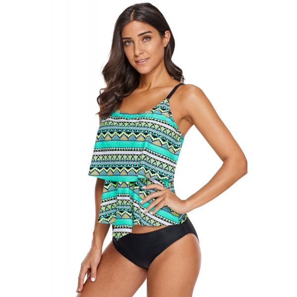 Ruffle Layered Beach Holiday Tankini Top