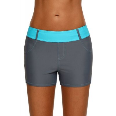 Mint Waistband Faux Denim Sports Shorts